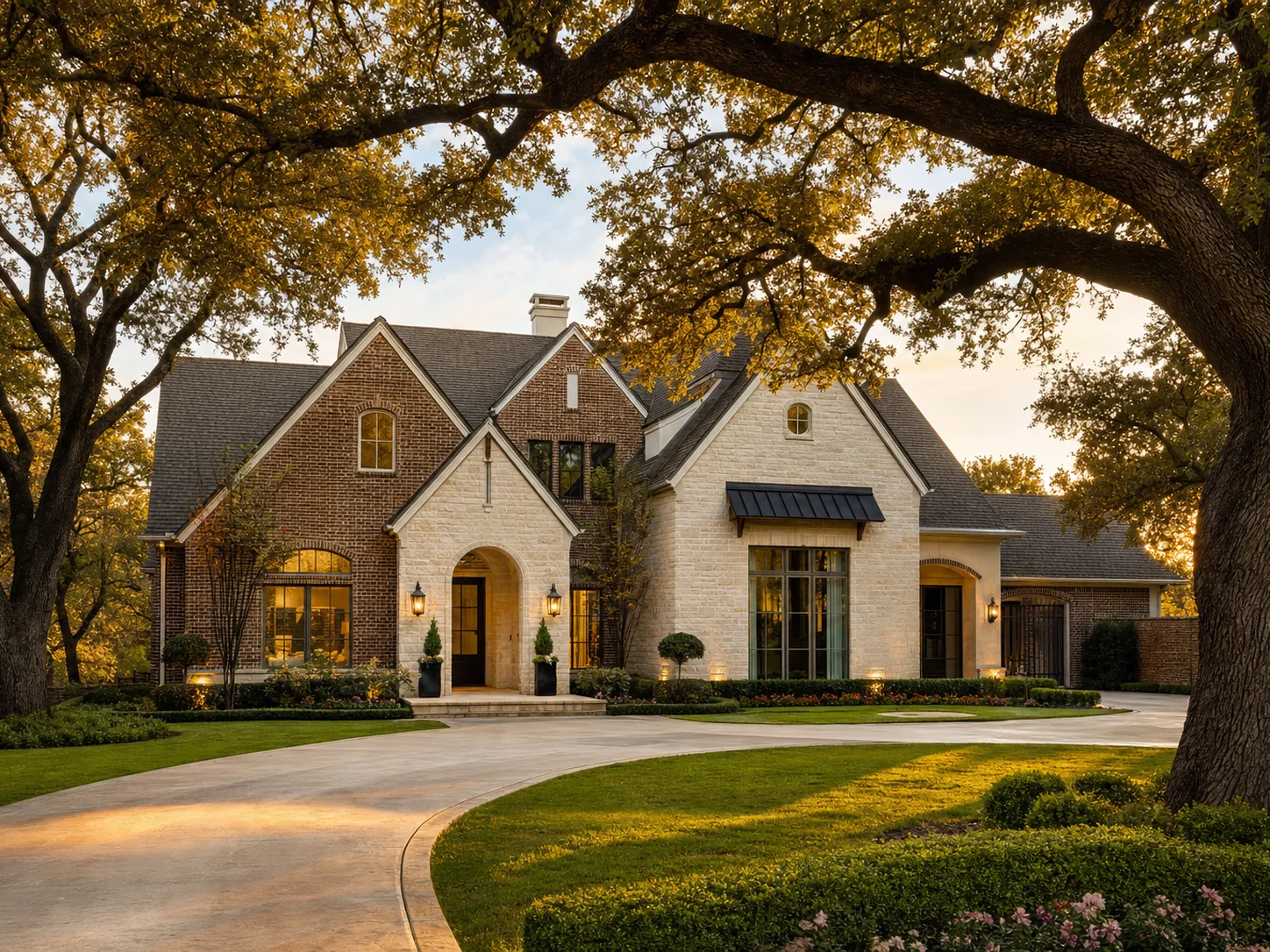 Luxury residence at dusk